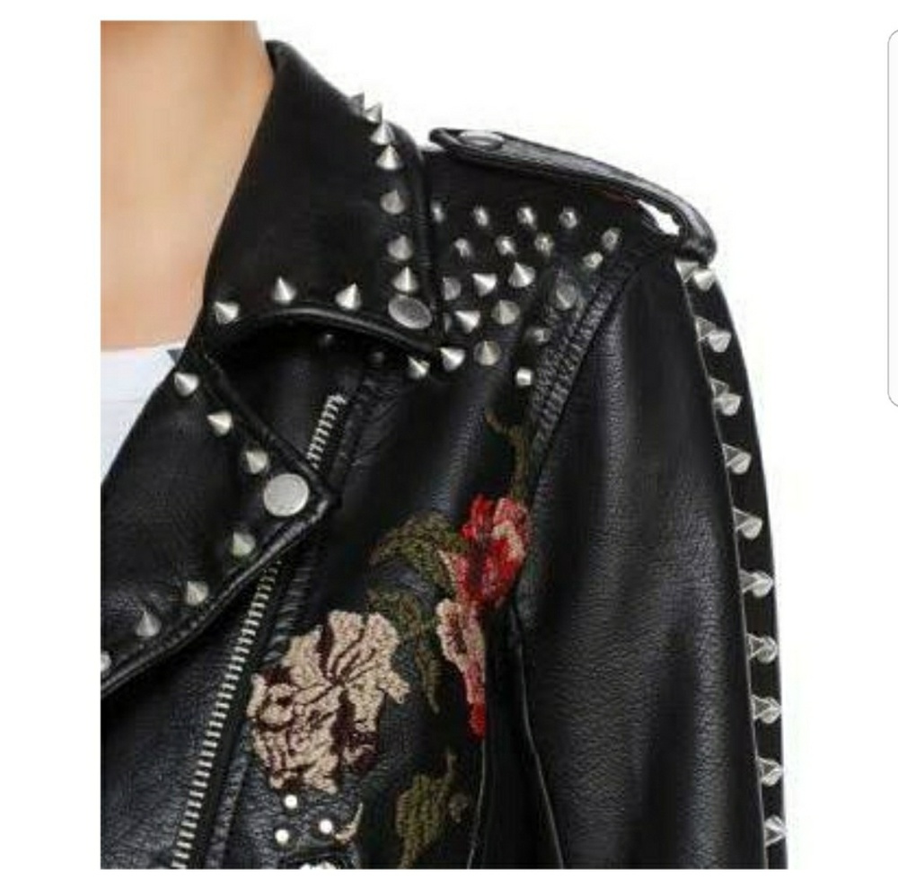 Motocycle Studded Embroidery Jacket - Picture 3 of 4